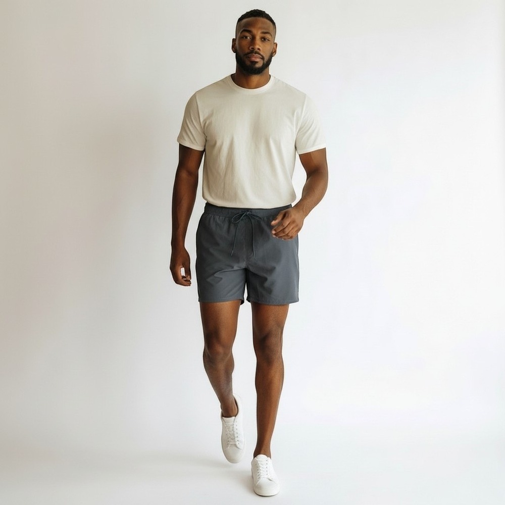 Ten Thousand Foundation Short Mens Large 5" Lined Pockets Gym Workout Blue EUC